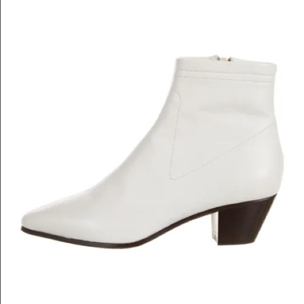 Maje White Leather Sock Boots